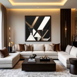 Moderne geometrische Dreiecke Art Deco Leinwanddruck