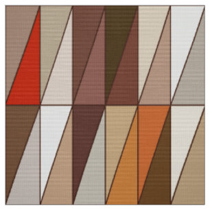 Moderne geometrische Dreiecke, Beige, Brown, rot Stoff