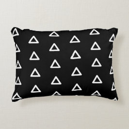 Moderne geometrische Dreiecke Elegant Schwarz & We Dekokissen