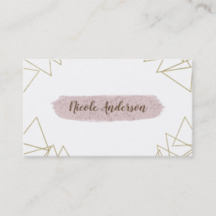 Moderne Geometrische Dreiecke Gold Rosa Pinsel Mod Visitenkarte