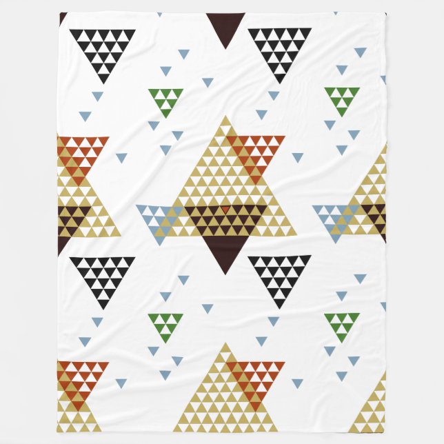 Moderne geometrische Dreiecke in Pastellfarben Fleecedecke (Vorderseite)