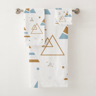 Moderne geometrische Dreiecke nahtlos Muster Badhandtuch Set