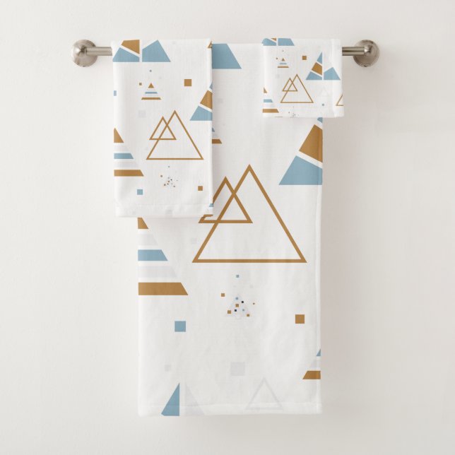 Moderne geometrische Dreiecke nahtlos Muster Badhandtuch Set (Insitu)