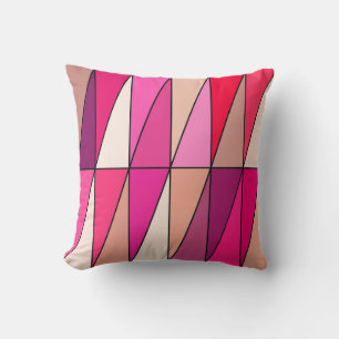 Moderne geometrische Dreiecke, Violett, Rosa und B Kissen