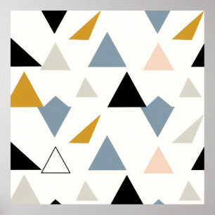 Moderne geometrische Dreiecksstruktur Poster