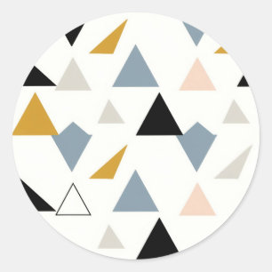 Moderne geometrische Dreiecksstruktur Runder Aufkleber