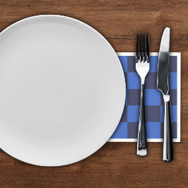 Moderne geometrische dunkelblaue, faule Schachbret Serviette