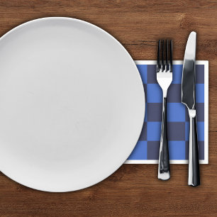 Moderne geometrische dunkelblaue, faule Schachbret Serviette