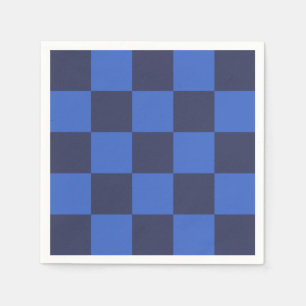 Moderne geometrische dunkelblaue, faule Schachbret Serviette