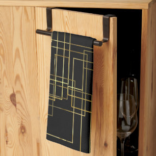 Moderne geometrische falsche Gold-Labyrinth auf Sc Geschirrtuch