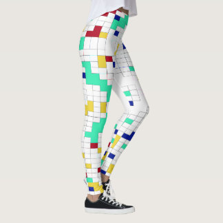 Moderne geometrische Farbblock-Gitternetz-Muster Leggings