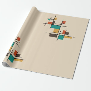 Moderne geometrische Farbe des Mitteljahrhunderts Geschenkpapier
