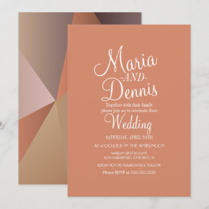 Moderne geometrische farbenfrohe Hochzeit im Herbs Einladung