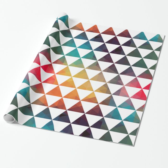 Moderne geometrische, farbige Dreiecke Geschenkpapier (Ungerollt)