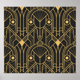 Moderne geometrische Fliesen Art Deco Poster