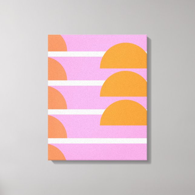 Moderne geometrische Formen Art Rosa und Orange Leinwanddruck (Vorderseite)