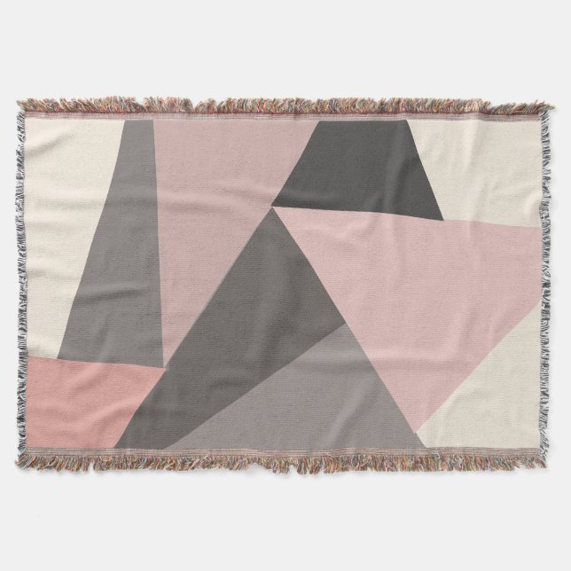 Moderne geometrische Formen aus rosa und grauem Mi Decke (Vorderseite)