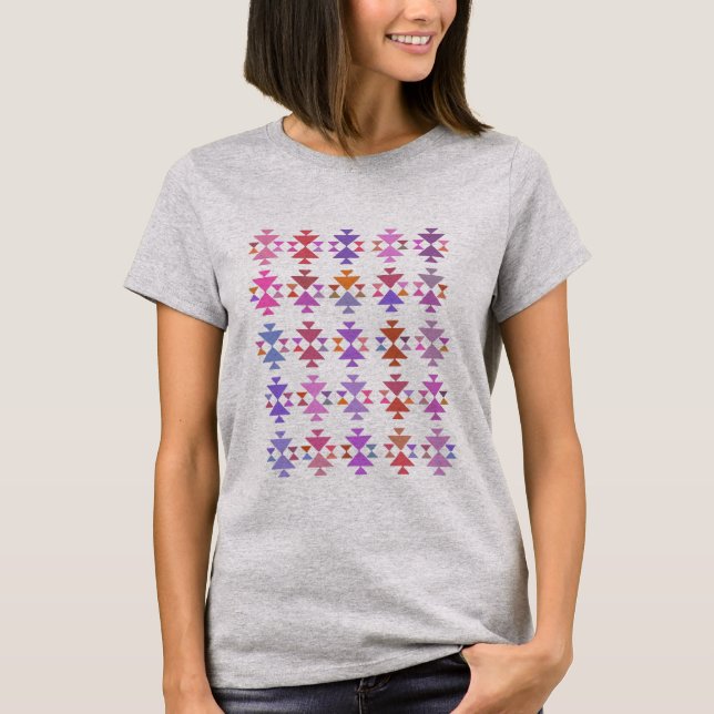 Moderne geometrische Formen Azteken Kunst, Dichtun T-Shirt (Vorderseite)
