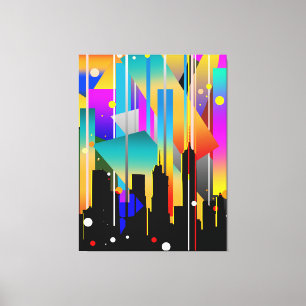 Moderne geometrische Formen in New York Abstrakt Leinwanddruck