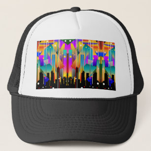 Moderne geometrische Formen in New York Abstrakt Truckerkappe
