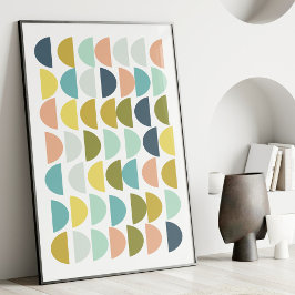 Moderne geometrische Formen in Pastelltönen Poster