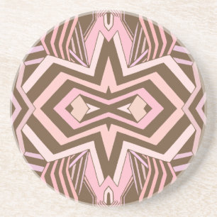 Moderne geometrische Formen in Rosa und Braun Sandstein Untersetzer