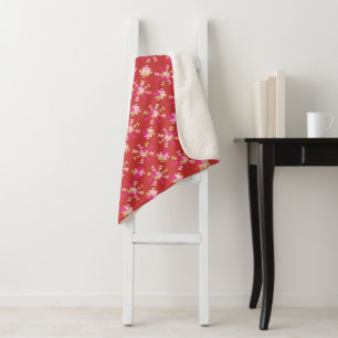Moderne geometrische Formen in strahlendem Rot Sherpadecke