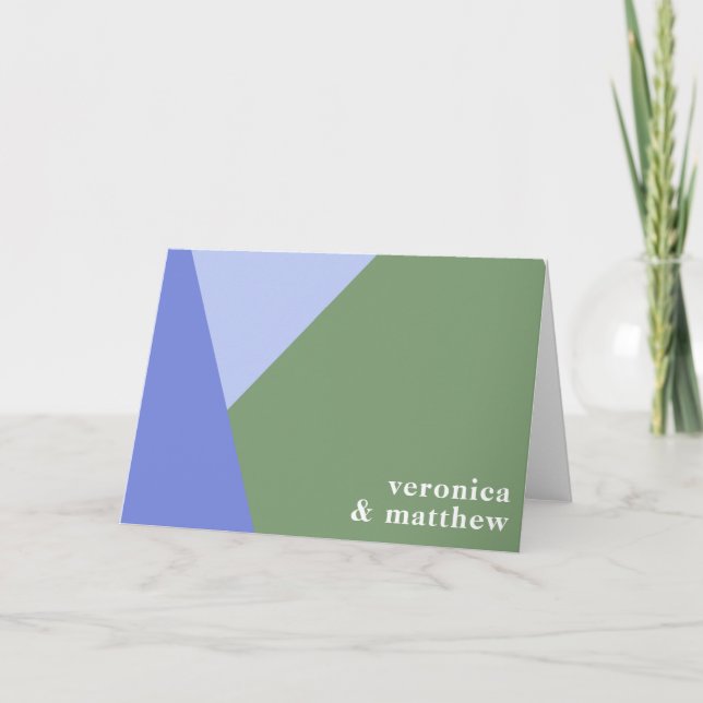 Moderne geometrische Formen Lila grün Personalisie (Vorderseite)