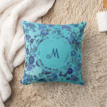 Moderne geometrische Formen mit Monogramm in blau