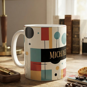 Moderne geometrische Formen mit Namen Kaffeetasse