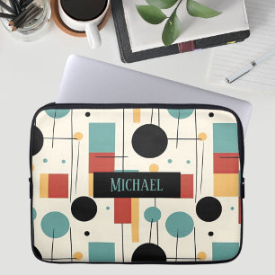 Moderne geometrische Formen mit Namen Laptopschutzhülle
