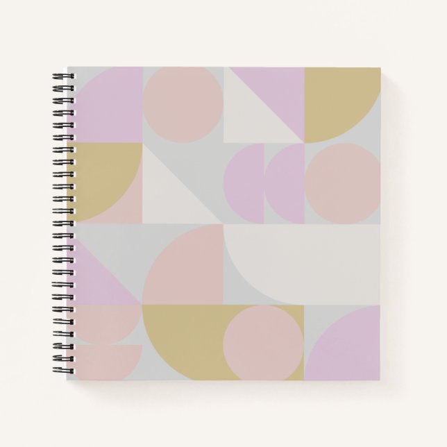 Moderne geometrische Formen Muster in Winterpasten Notizbuch (Vorderseite)
