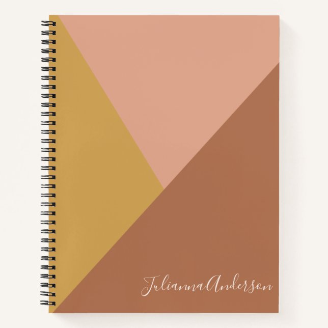 Moderne geometrische Formen Personalisiert Notizbuch (Vorderseite)