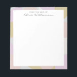 Moderne geometrische Formen Winterpastel Personali Notizblock<br><div class="desc">Stilvolle und hübsche geometrische Formen von Winterpasten in lila, rosa und gold.</div>