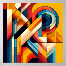Moderne geometrische Fusion - Abstrakte Farbblockk Poster