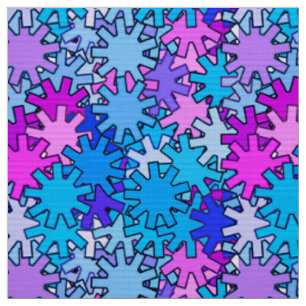 Moderne geometrische Gänge, blau, violett und orch Stoff
