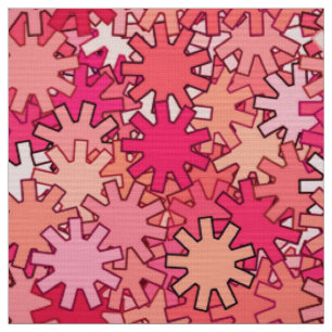 Moderne geometrische Gänge, Korallenrosa und Pfirs Stoff