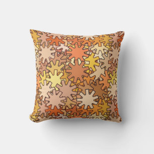 Moderne geometrische Gänge, Mustard Gold und Brown Kissen