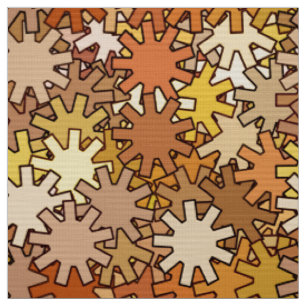 Moderne geometrische Gänge, Mustard Gold und Brown Stoff