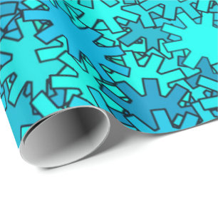 Moderne geometrische Gänge, Sea Blue und Türkis Geschenkpapier