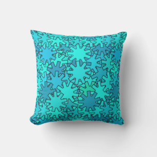 Moderne geometrische Gänge, Sea Blue und Türkis Kissen