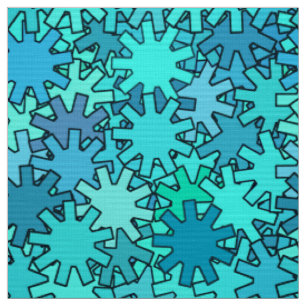 Moderne geometrische Gänge, Seeblau und Türkis Stoff