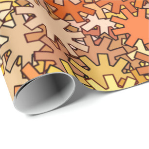 Moderne geometrische Gänge, Senf-Gold u. Brown Geschenkpapier