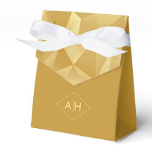 Moderne geometrische Gastgeschenk Hochzeit in Gold
