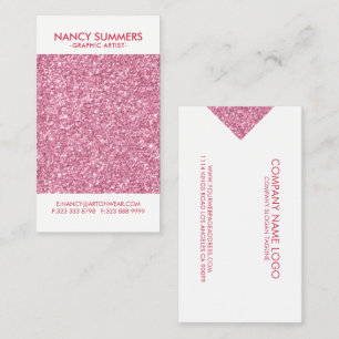Moderne geometrische Gestaltung mit rosa Glitter Visitenkarte