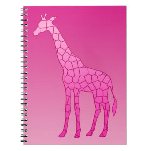 Moderne geometrische Giraffe, Fuchsia und Light Pi Notizblock