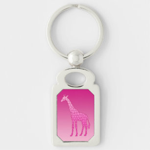 Moderne geometrische Giraffe, Fuchsia und Light Pi Schlüsselanhänger