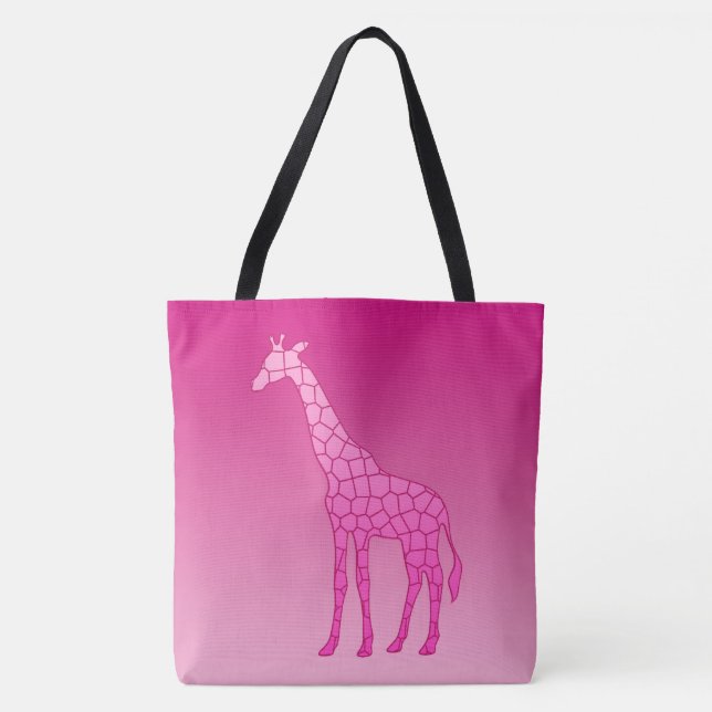 Moderne geometrische Giraffe, Fuchsia und Light Pi Tasche (Vorderseite)