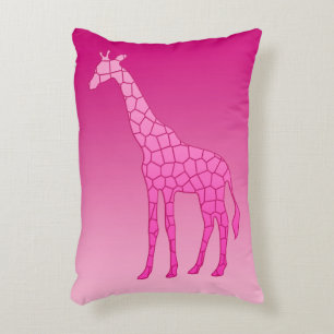 Moderne geometrische Giraffe, Fuchsia und Light Pi Zierkissen