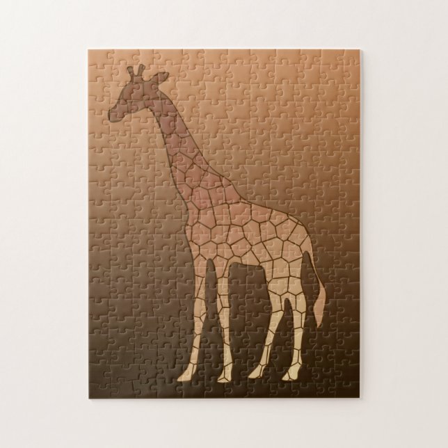 Moderne geometrische Giraffe, Kupfer und braun (Vertikal)